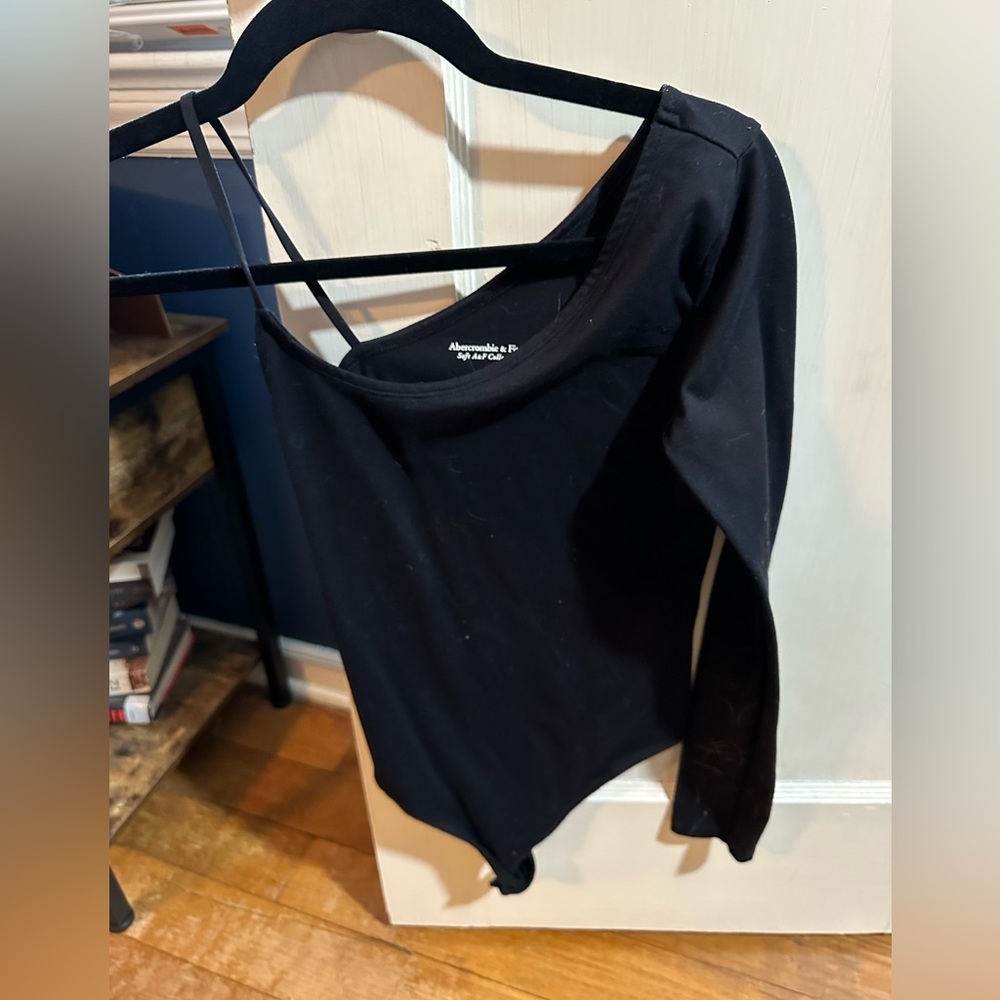 A&F One Sleeve Black Bodysuit